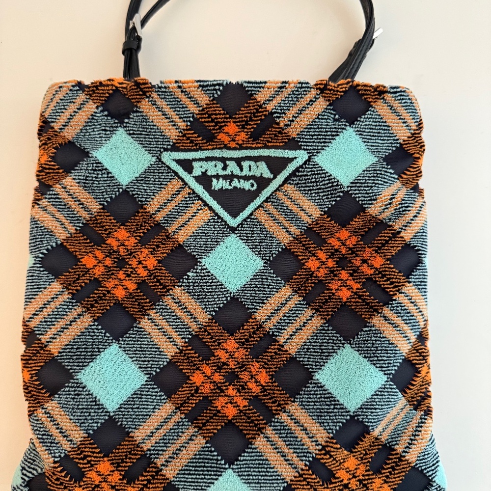 Prada Plaid Velvet Handbag